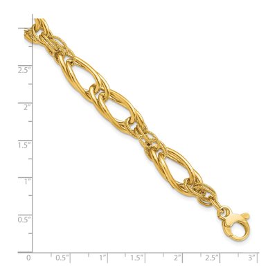14K Yellow Gold Fancy Link Bracelet – view 5