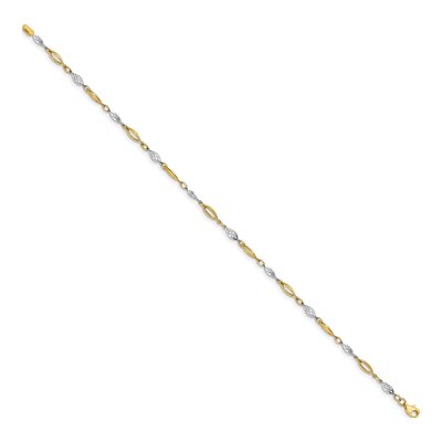 14K Two-Tone Gold Fancy Link Anklet – view 3