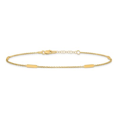 14K Yellow Gold Bar Station Anklet – view 4