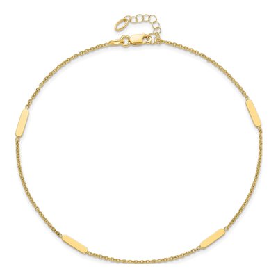 14K Yellow Gold Bar Station Anklet – view 5