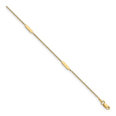 14K Yellow Gold Bar Station Anklet