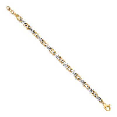 14K Two-Tone Gold Open Link Bracelet – view 3