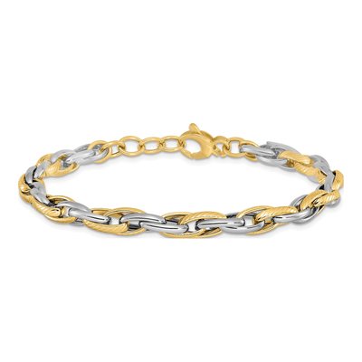 14K Two-Tone Gold Open Link Bracelet – view 4