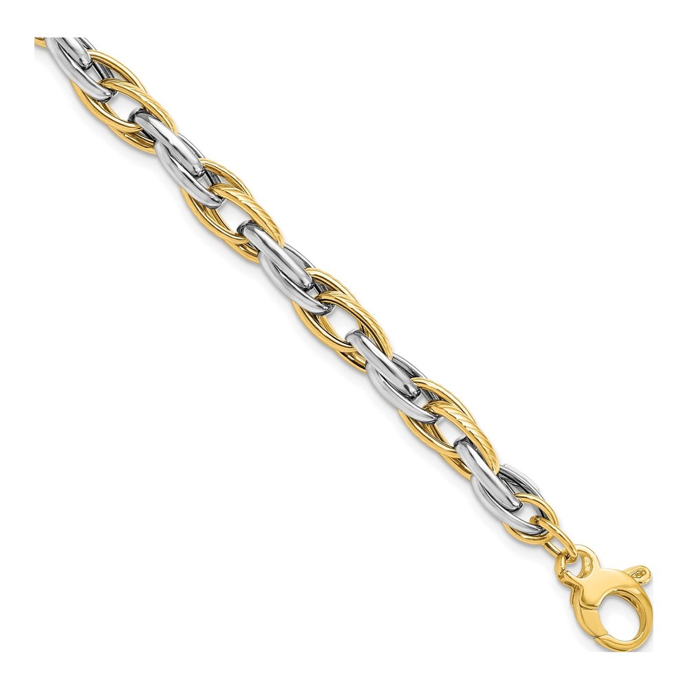 14K Two-Tone Gold Open Link Bracelet