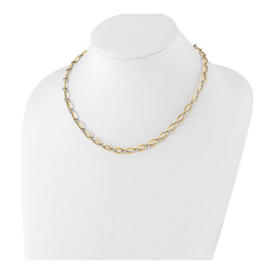 14K Two-Tone Gold 6.79mm Oval Link Chain – view 3