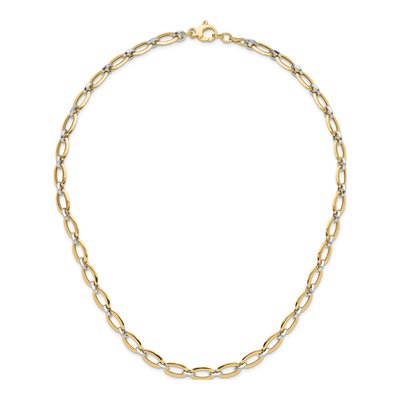 14K Two-Tone Gold 6.79mm Oval Link Chain – view 4
