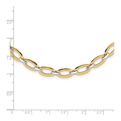 14K Two-Tone Gold 6.79mm Oval Link Chain – view 5