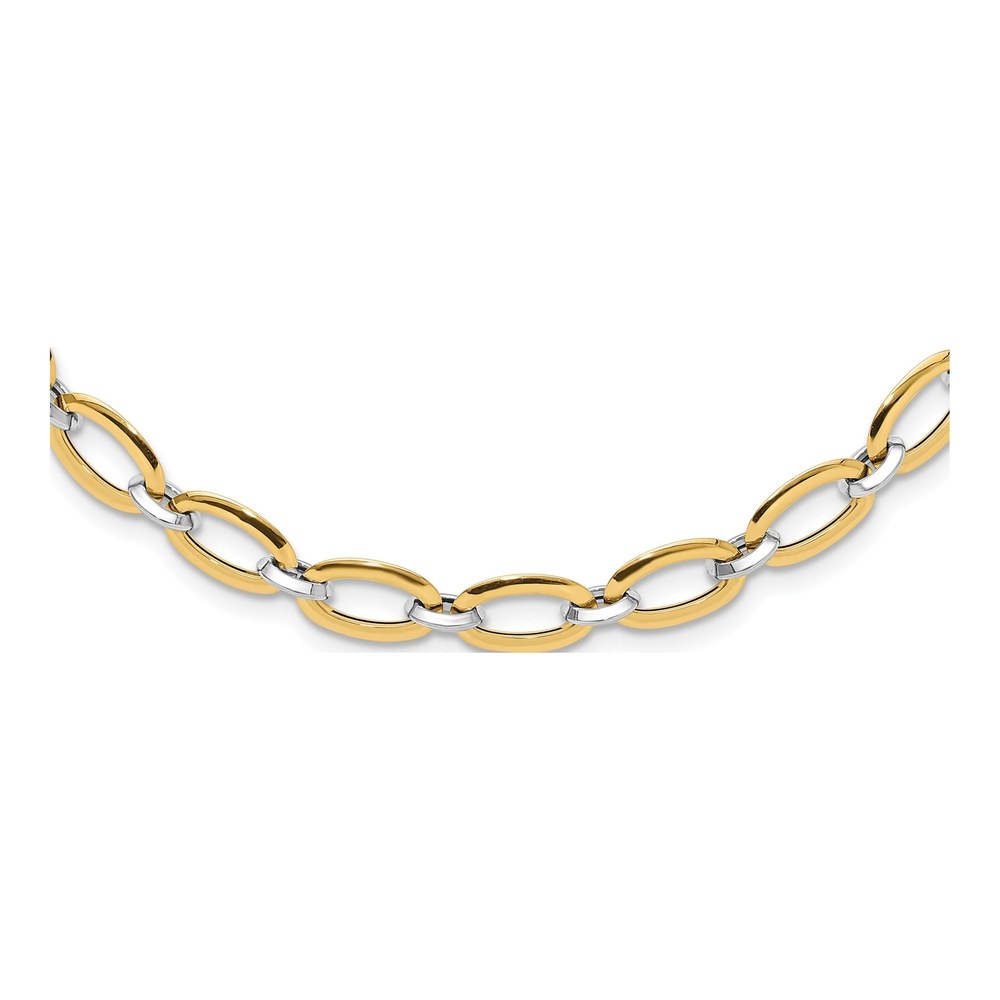 14K Two-Tone Gold 6.79mm Oval Link Chain