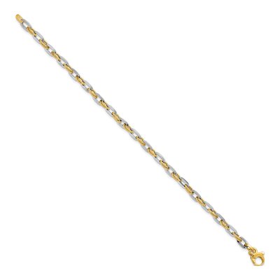 14K Two-Tone Gold Diamond-Cut Open Link Bracelet – view 3