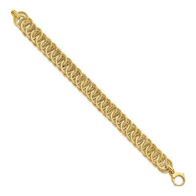 14K Yellow Gold Diamond-Cut Reversible Link Bracelet – view 3
