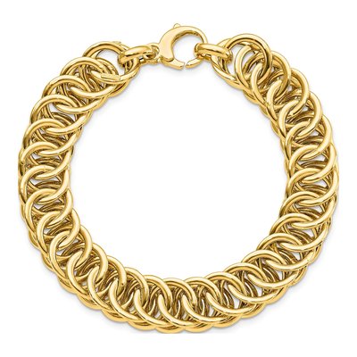 14K Yellow Gold Diamond-Cut Reversible Link Bracelet – view 5