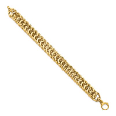14K Yellow Gold Diamond-Cut Reversible Link Bracelet – view 6