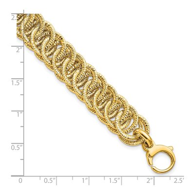 14K Yellow Gold Diamond-Cut Reversible Link Bracelet – view 8