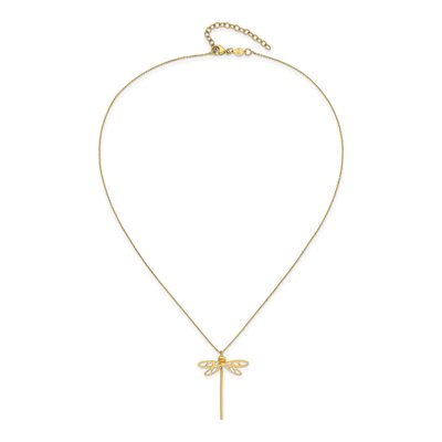 14K Yellow Gold Dragonfly Pendant Necklace – view 4