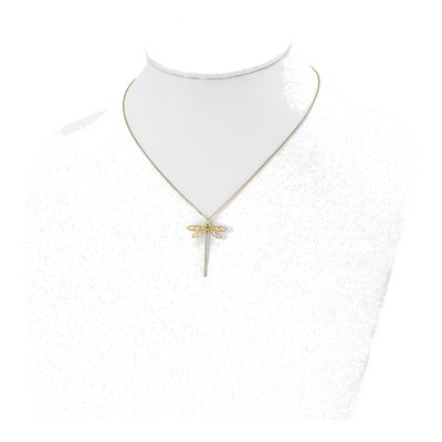 14K Yellow Gold Dragonfly Pendant Necklace – view 5