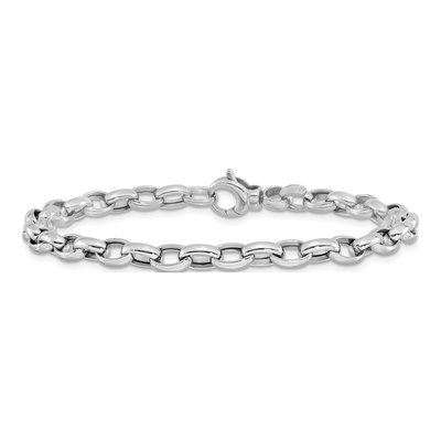 14K White Gold Fancy Link Bracelet – view 4