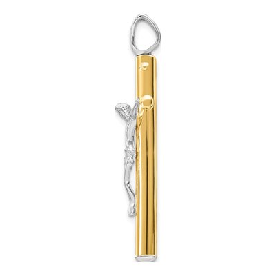 14K Two-Tone Gold Crucifix Pendant – view 3