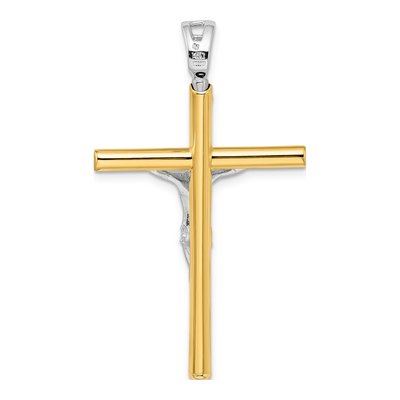 14K Two-Tone Gold Crucifix Pendant – view 4