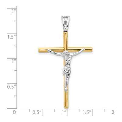 14K Two-Tone Gold Crucifix Pendant – view 5