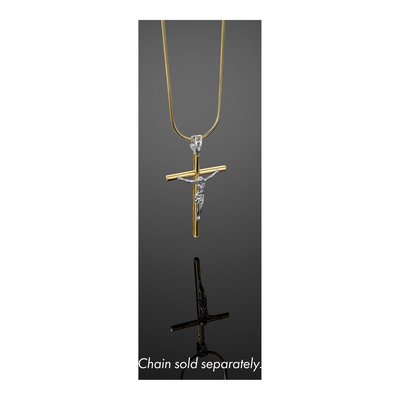 14K Two-Tone Gold Crucifix Pendant – view 6