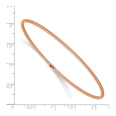 14K Rose Gold Textured Slip-On Bangle Bracelet – view 3