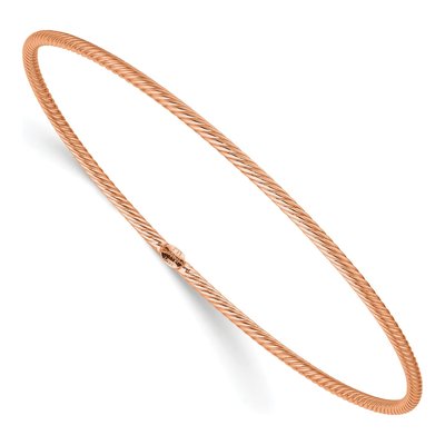 14K Rose Gold Textured Slip-On Bangle Bracelet