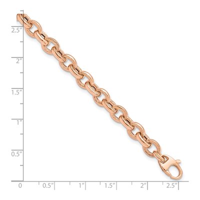 14K Rose Gold Textured Link Bracelet – view 6