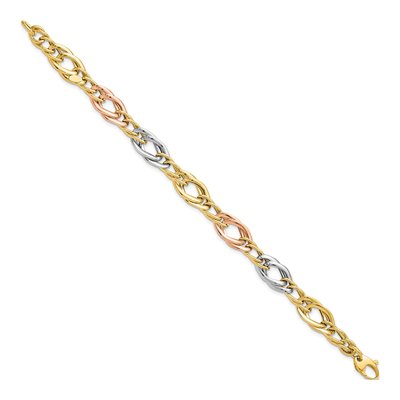 14K Tri-Color Gold Open Link Bracelet – view 3