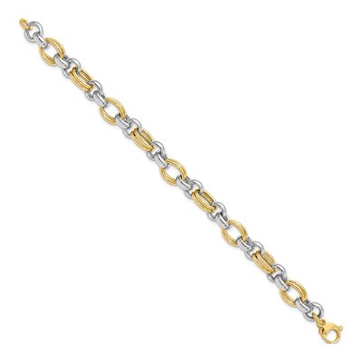 14K Two-Tone Gold Open Link Bracelet – view 3