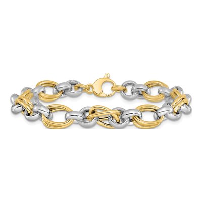 14K Two-Tone Gold Open Link Bracelet – view 4