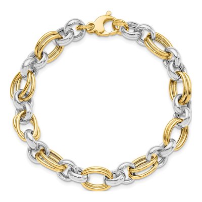 14K Two-Tone Gold Open Link Bracelet – view 5