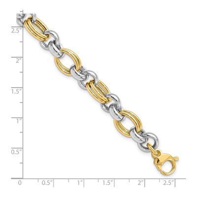 14K Two-Tone Gold Open Link Bracelet – view 6