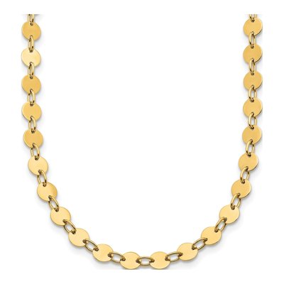14K Yellow Gold Polished 18" Necklace