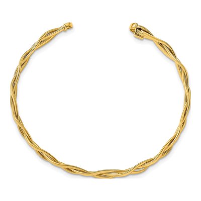 14K Yellow Gold Braided Cuff Bracelet – view 3