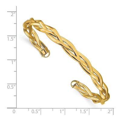 14K Yellow Gold Braided Cuff Bracelet – view 4