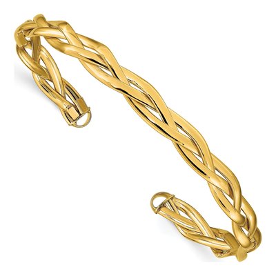 14K Yellow Gold Braided Cuff Bracelet