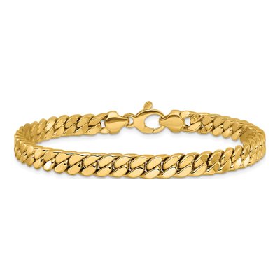Men's 14K Yellow Gold 6.25mm Curb Chain Bracelet – view 4