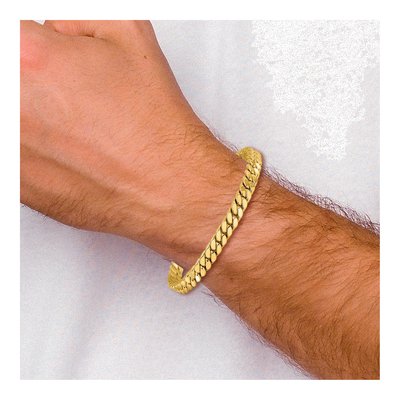 Men's 14K Yellow Gold 6.25mm Curb Chain Bracelet – view 7
