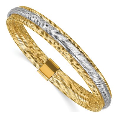 14K Yellow Gold Mesh Stretch Bracelet