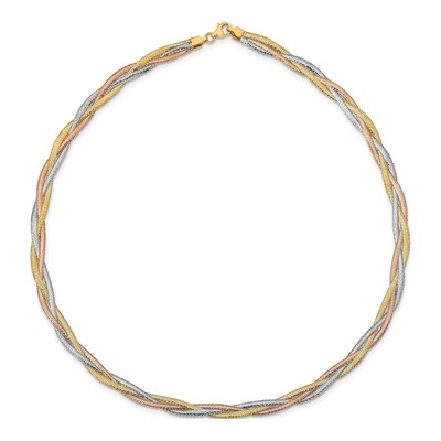 14K Yellow Gold Mesh Necklace – view 3