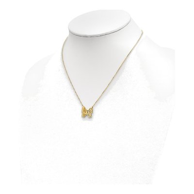 14K Yellow Gold Butterfly Pendant Necklace – view 4