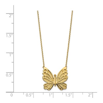 14K Yellow Gold Butterfly Pendant Necklace – view 5