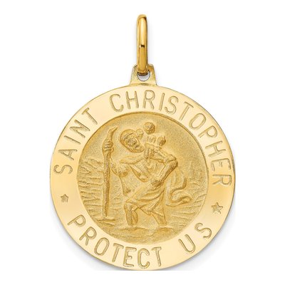 14K Yellow Gold St Christopher Pendant