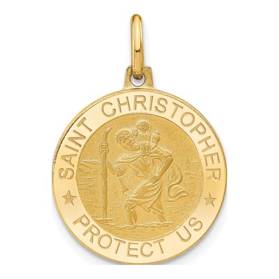 14K Yellow Gold St Christopher Pendant