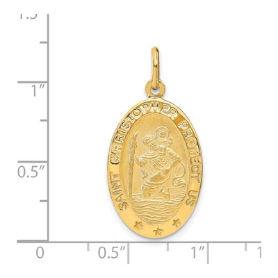 14K Yellow Gold Oval St Christopher Pendant – view 5