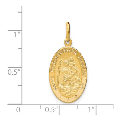 14K Yellow Gold St Christopher Oval Pendant – view 5