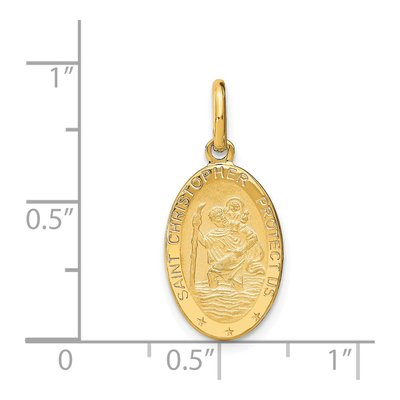 14K Yellow Gold Oval St Christopher Pendant – view 5