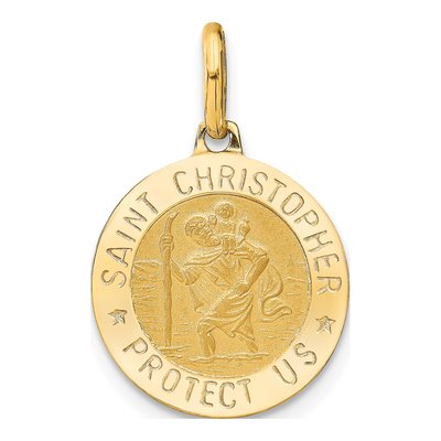 14K Yellow Gold St Christopher Pendant
