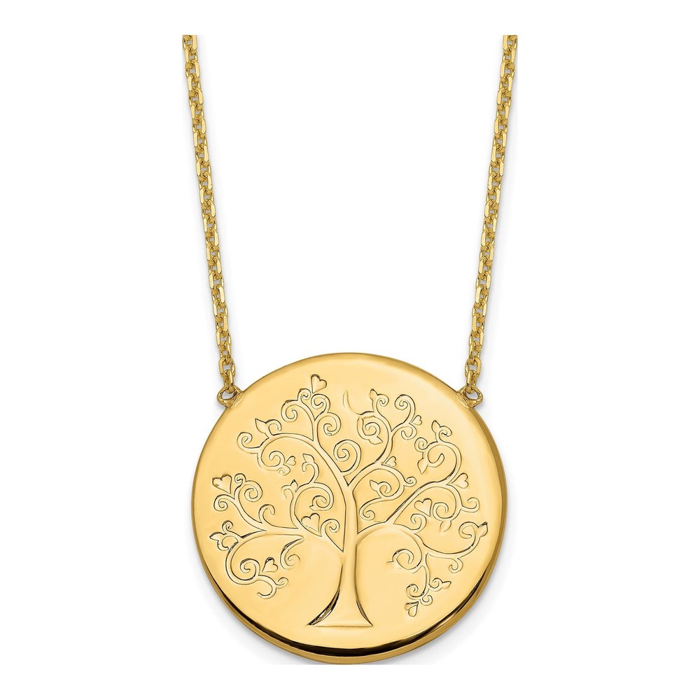14K Yellow Gold Tree of Life Pendant Necklace