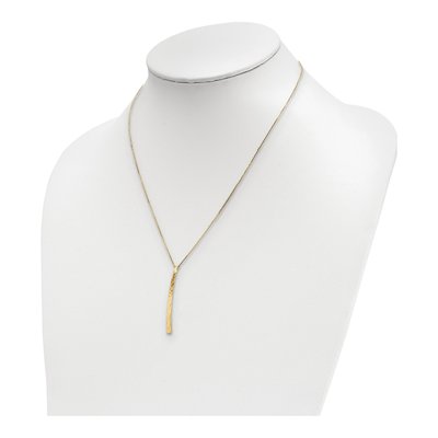 14K Yellow Gold Diamond-Cut Bar Necklace – view 4